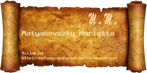 Matyasovszky Marietta névjegykártya